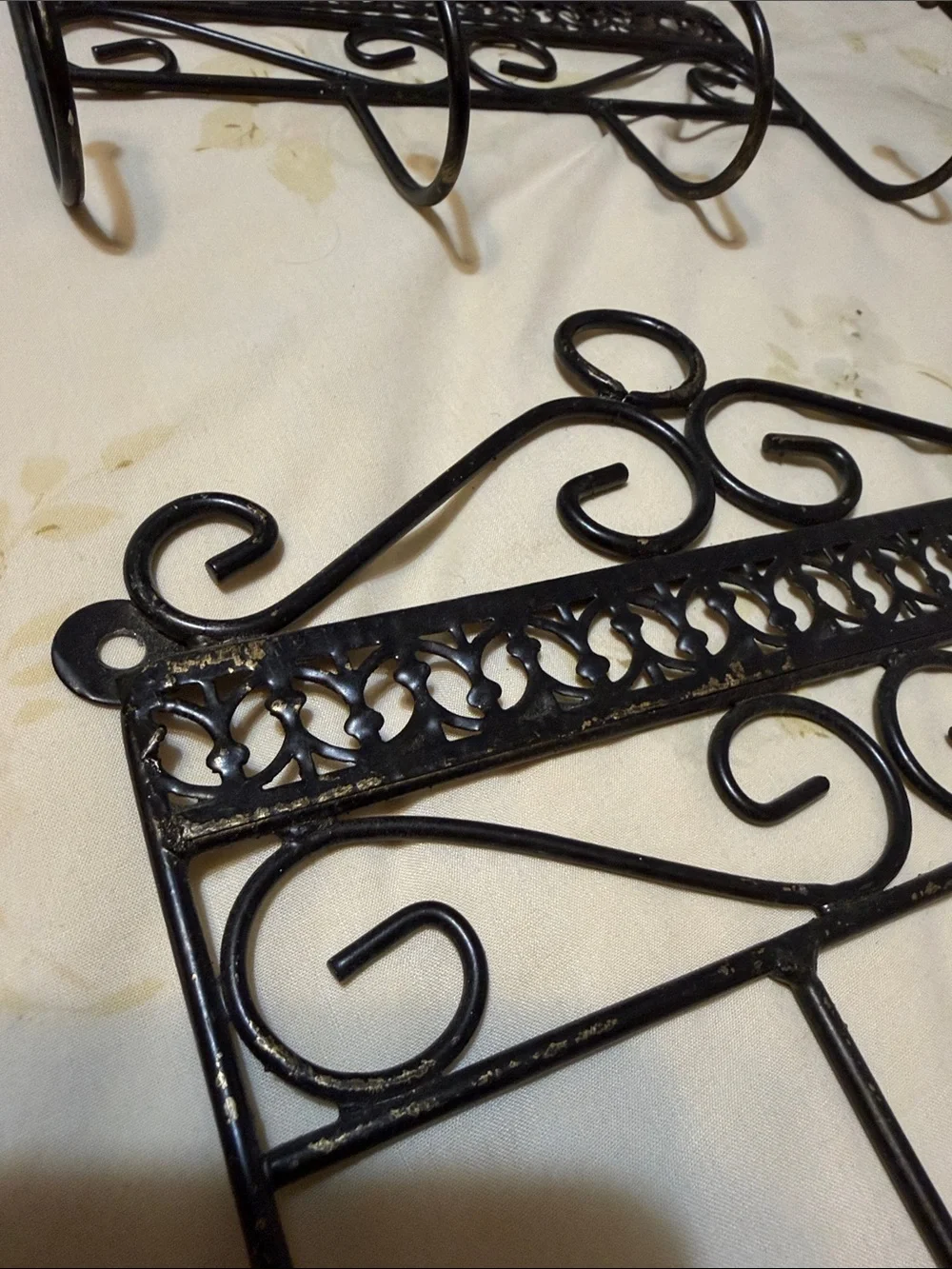 Decorative Black/Gold Metal Wall Hook Rack Set - Unbranded